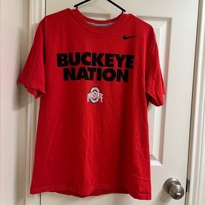 Nike Red Buckeye Nation Ohio State tee shirt